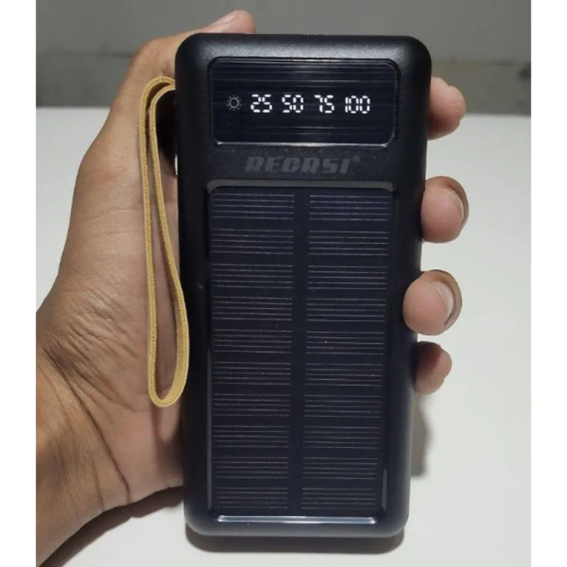 Regrsi 10000mAh Solar Power Bank with Cables | Kinbo.site