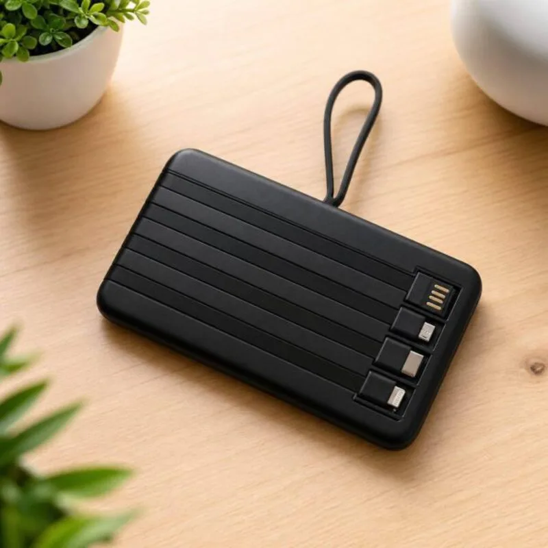 Ven-Dens 10000mAh Power Bank VD-PB058 with Cables | Kinbo.site