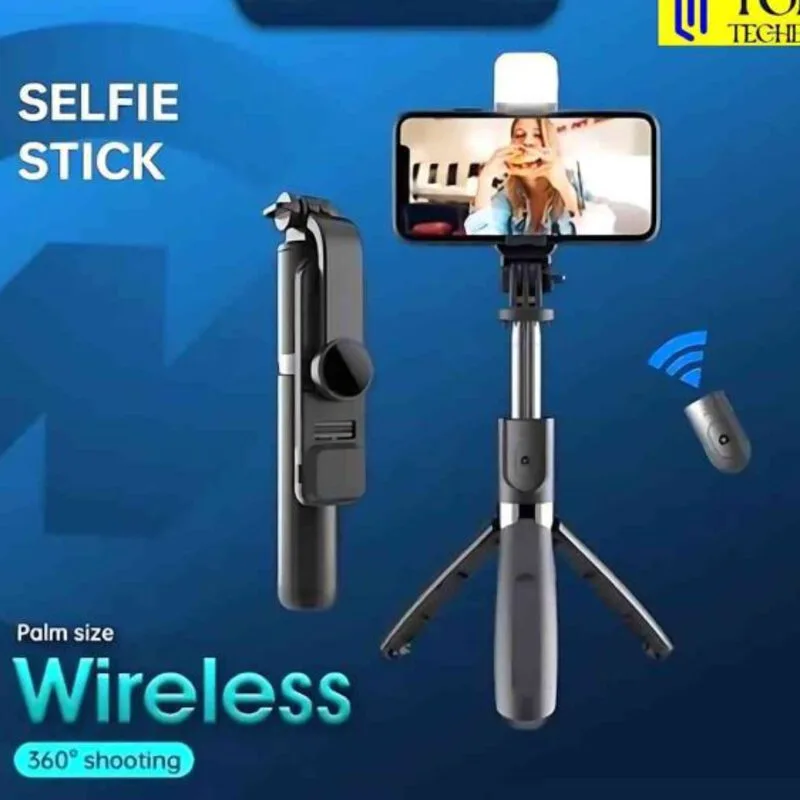 Q07 Selfie Stick Tripod Stand with LED Flash Light | Kinbo.site