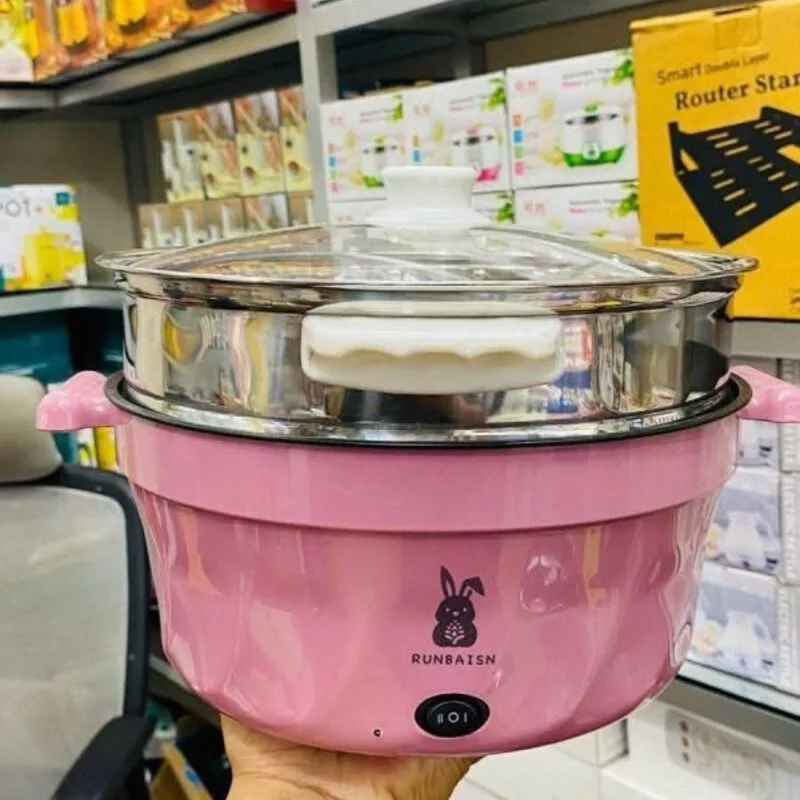Runbaisn 4.5L Electric Cooking Pot with Steamer | Kinbo.site